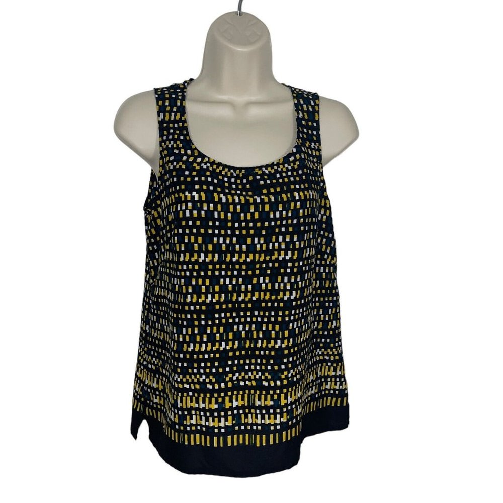 ANNE KLEIN Women's Geometric Print Sleeveless Shirt Blouse Size 4